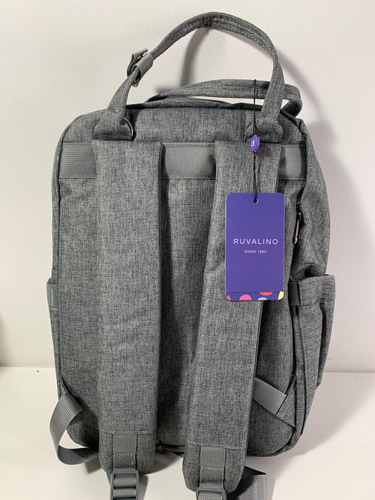 RUVALINO Diaper Bag Backpack, Multifunction Travel Pack Maternity Baby Changing Bags, Large Capacity, Waterproof, Gray