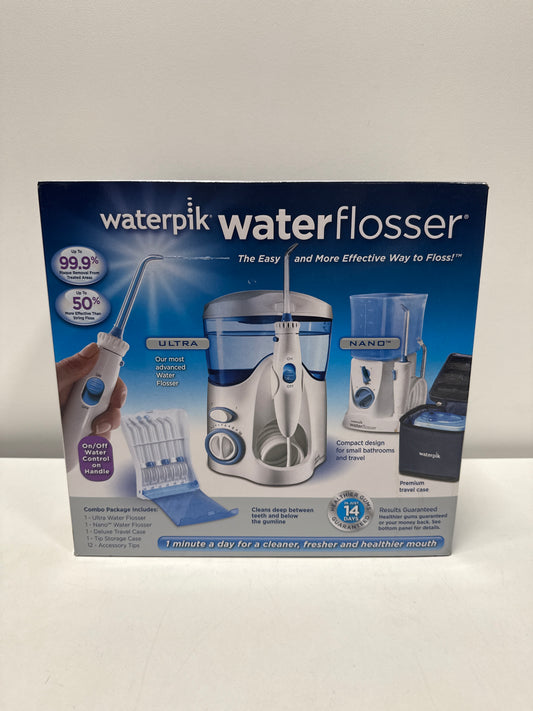 Waterpik Water Flosser, Nano Flosser, Deluxe Traveler Case, Tip Storage Case and 12 Accessory Tips Combo Pack
