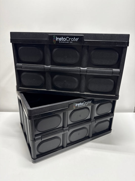 2 Used GreenMade InstaCrate Collapsible Storage Bin, 12 Gallon Black