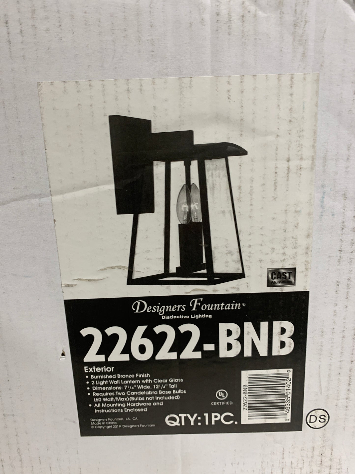 Designers Fountain 22622-BNB Calderwood 2 Light 12" Tall Outdoor Wall Sconce