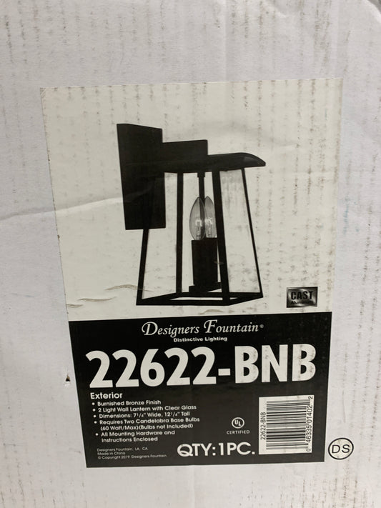 Designers Fountain 22622-BNB Calderwood 2 Light 12" Tall Outdoor Wall Sconce