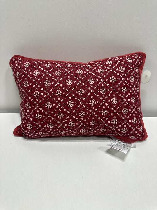 14"x20" Velvet with Snowflake Pillow Burgundy- Threshold™ Designed with Studio McGee