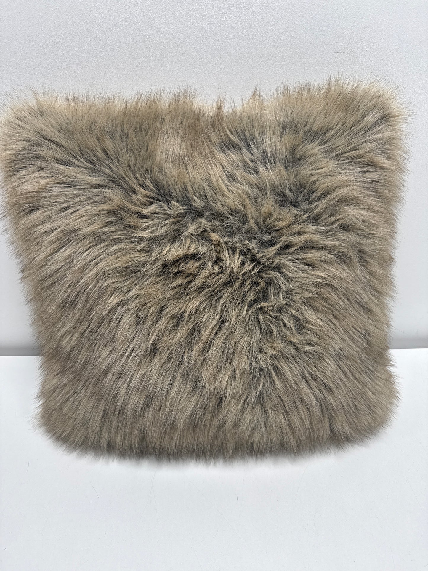 Faux Fur Throw Pillow Brown - Threshold - *Home Decor & Curtains