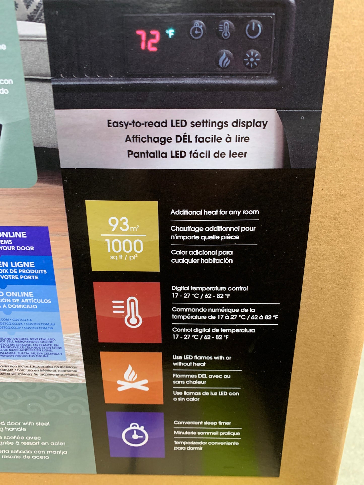 See Desc Kirkland Infrared Electric Fireplace Stove Heater