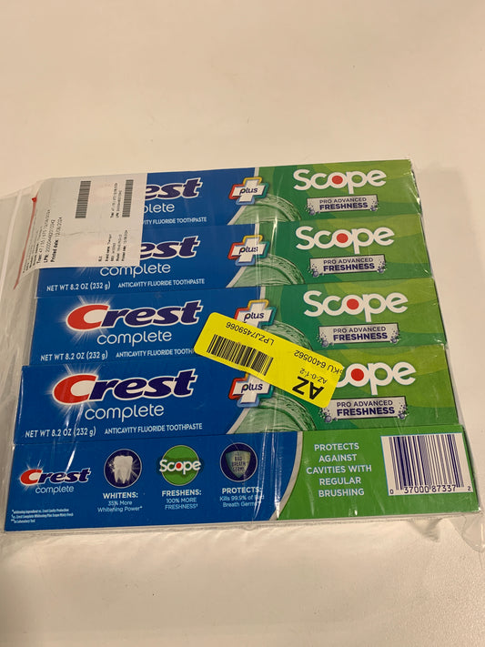 5 Crest Complete Plus Scope Advanced Active Foam Toothpaste 8.2 Oz