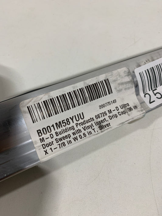 M-D Building Products 68726 36 in. Silver Aluminum & Vinyl with Drip Cap Commercial Screw-on Door Sweep