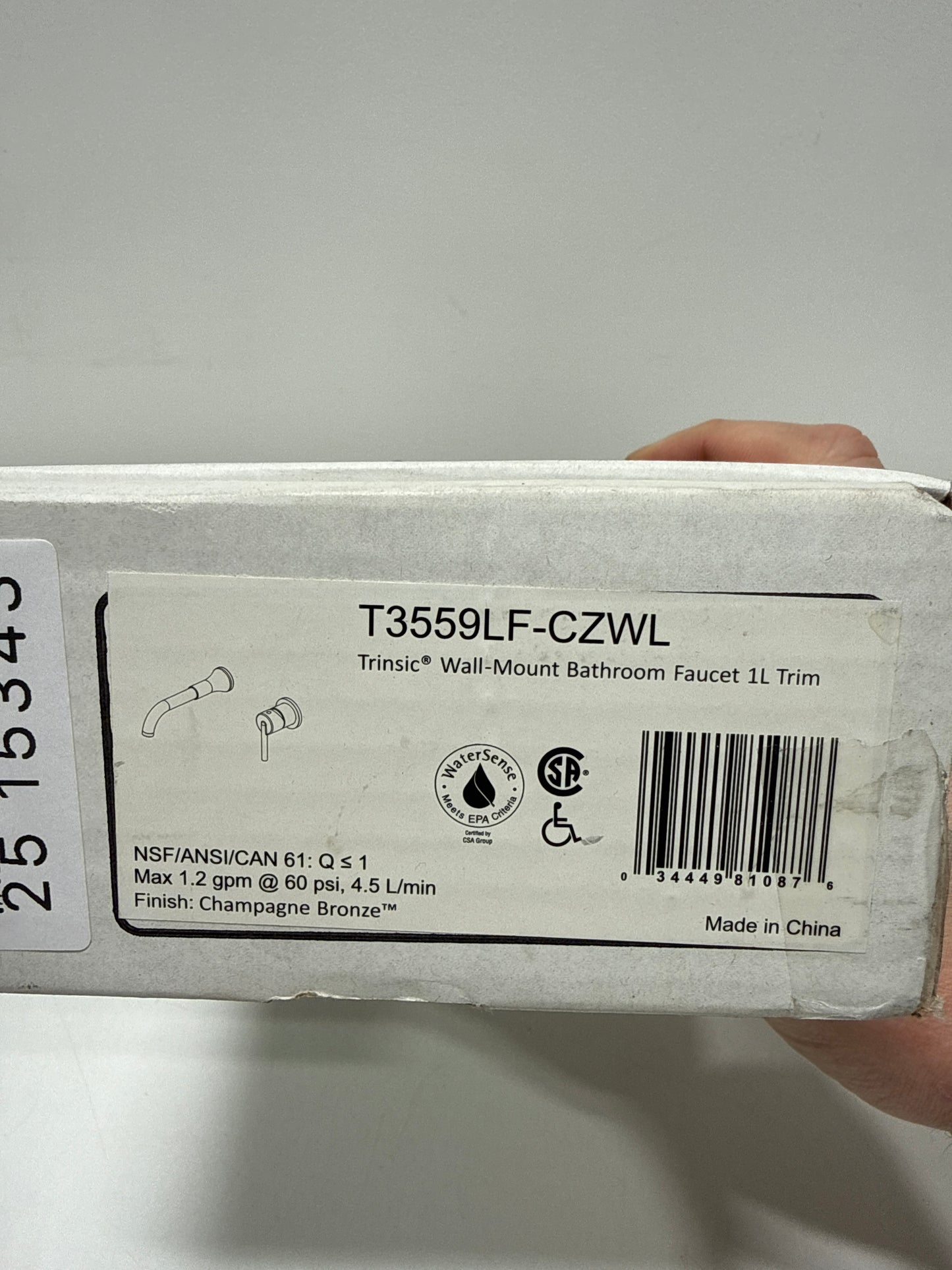 Delta Trinsic Single Handle Wall-Mount Bathroom Faucet Trim in Champagne Bronze (Valve Not Included) T3559LF-CZWL