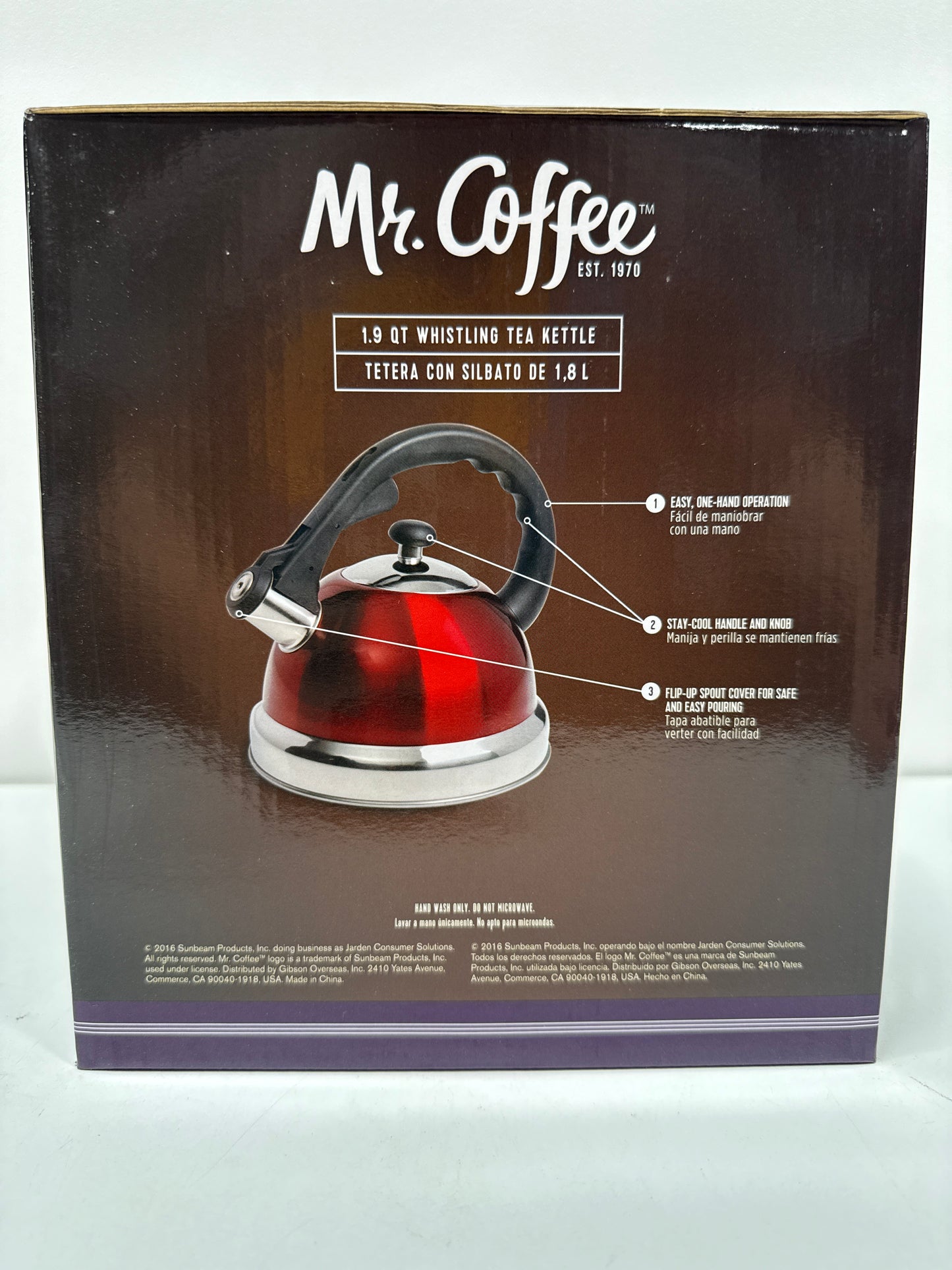 Claredale 2.2 Quart Stainless Steel Whistling Tea Kettle in Red with Nylon Handle