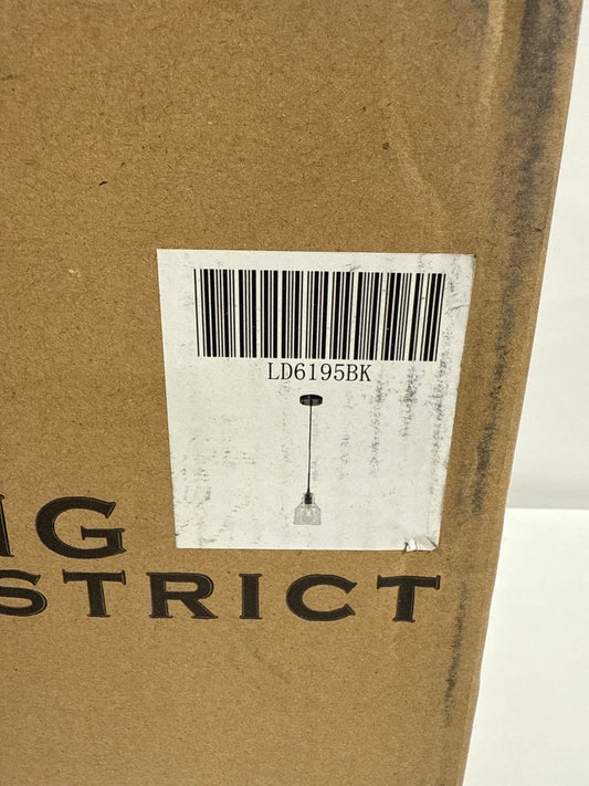 Living District LD6195BK Pierce 1 Light 6 Inch Black Pendant Ceiling Light