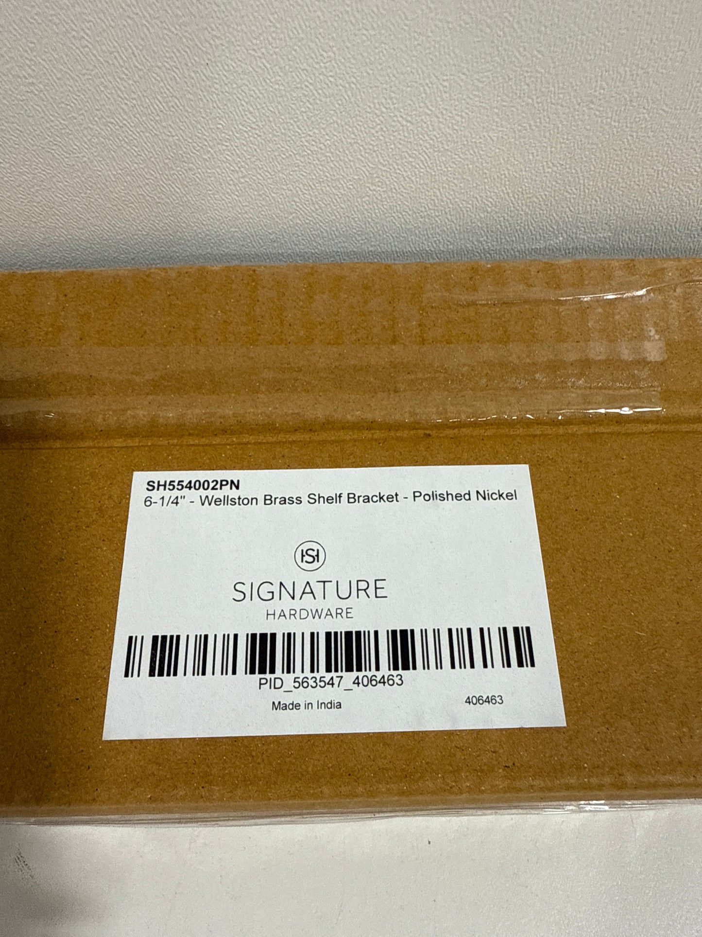 Signature Hardware 953637-B-6 Wellston 6-1/4" Brass Shelf Bracket Polished Nickel