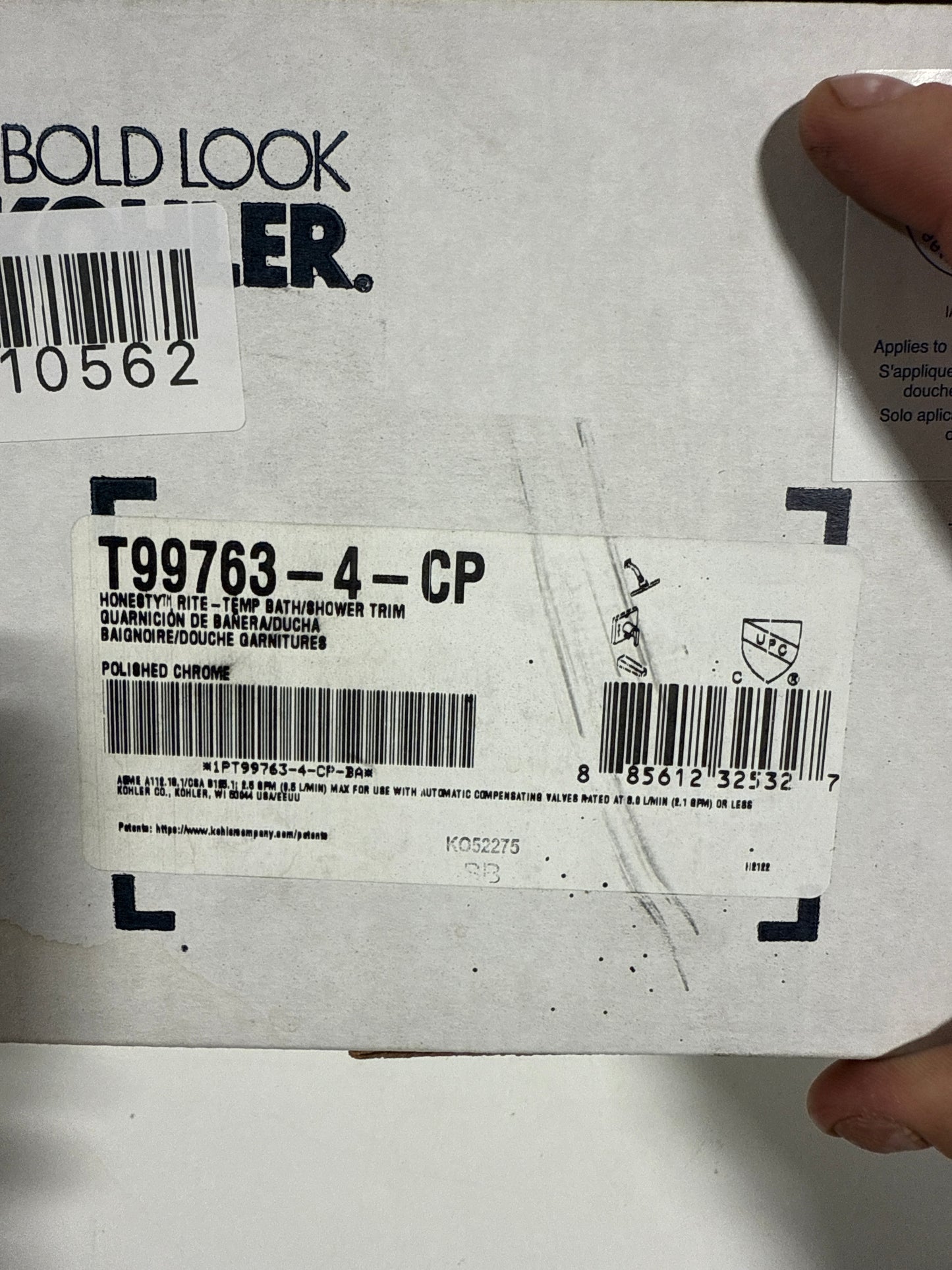 Honesty Rite-Temp Bath and Shower Trim Kit with Push-button Diverter, 2.5 Gpm