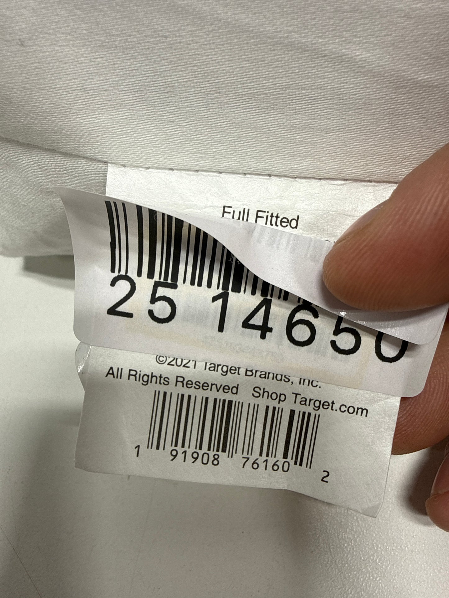 Full 400 Thread Count Performance Fitted Sheet White - Threshold™: Cotton Sateen, Machine Washable, Fits up to 18" Mattress