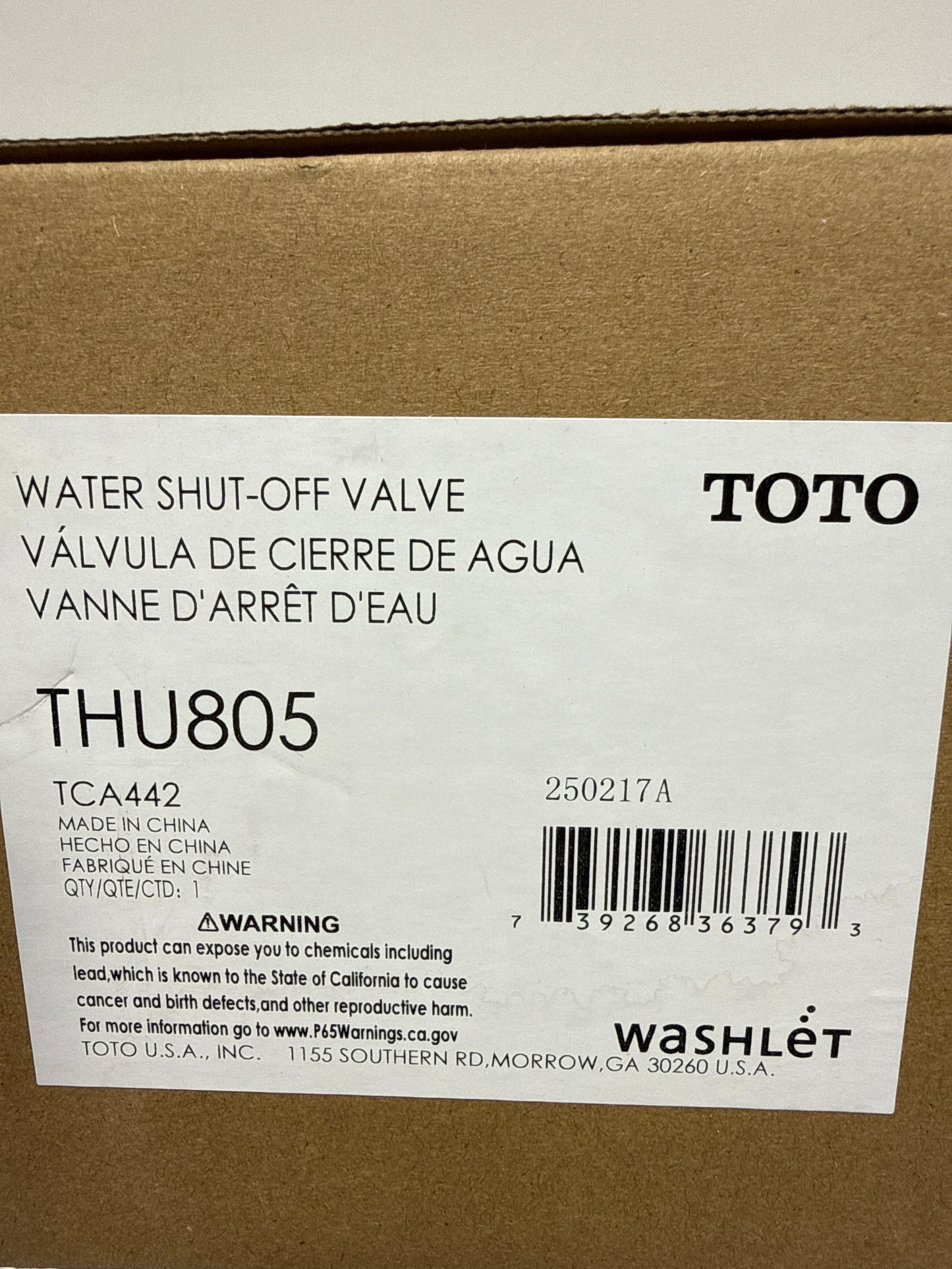 TOTO TTHU805 Washlet Connection Adapter Kit In-Wall Tank System N/A