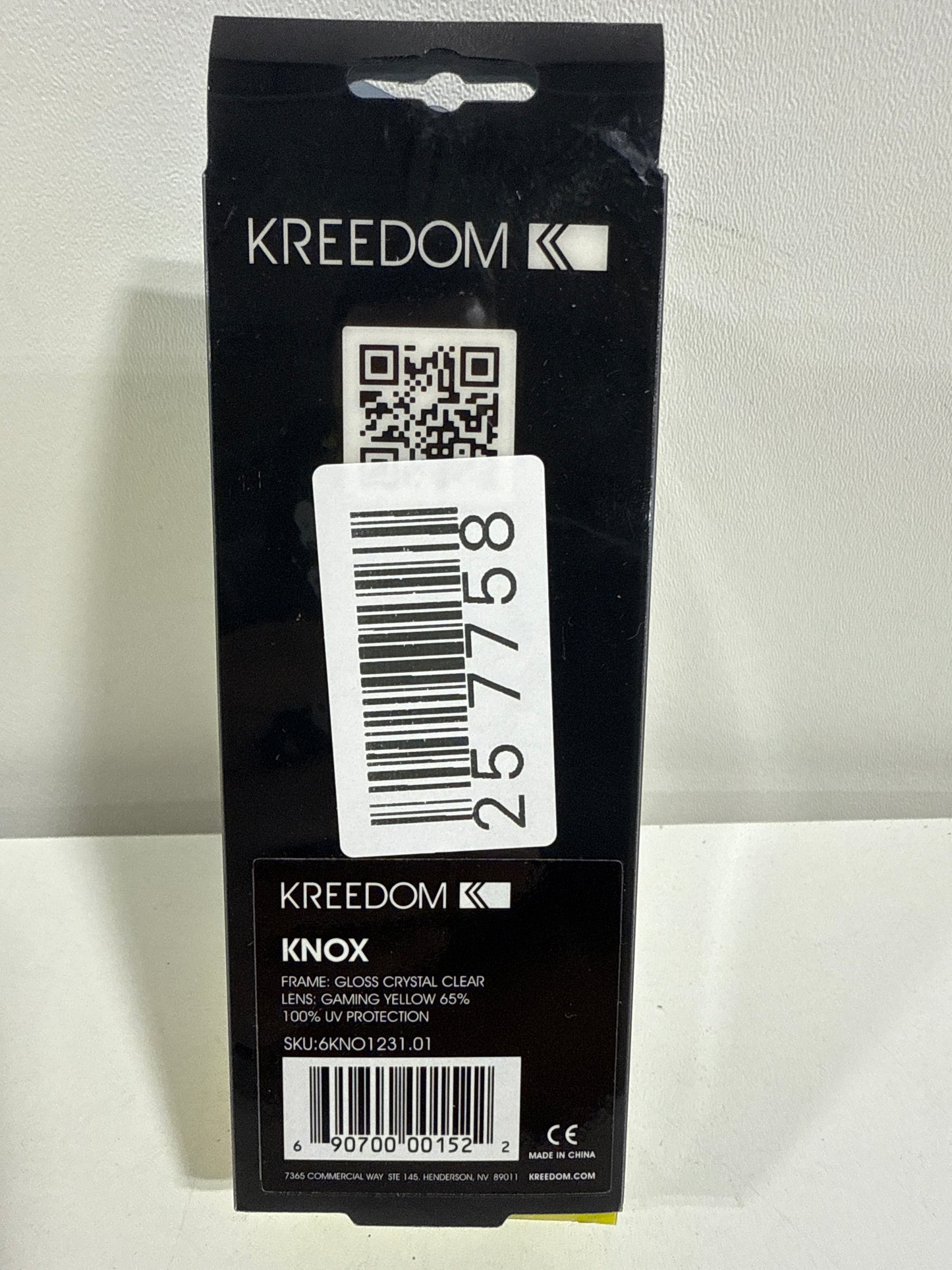 Kreedom - Knox Gaming Glasses with Microfiber Case - Gloss Crystal Clear