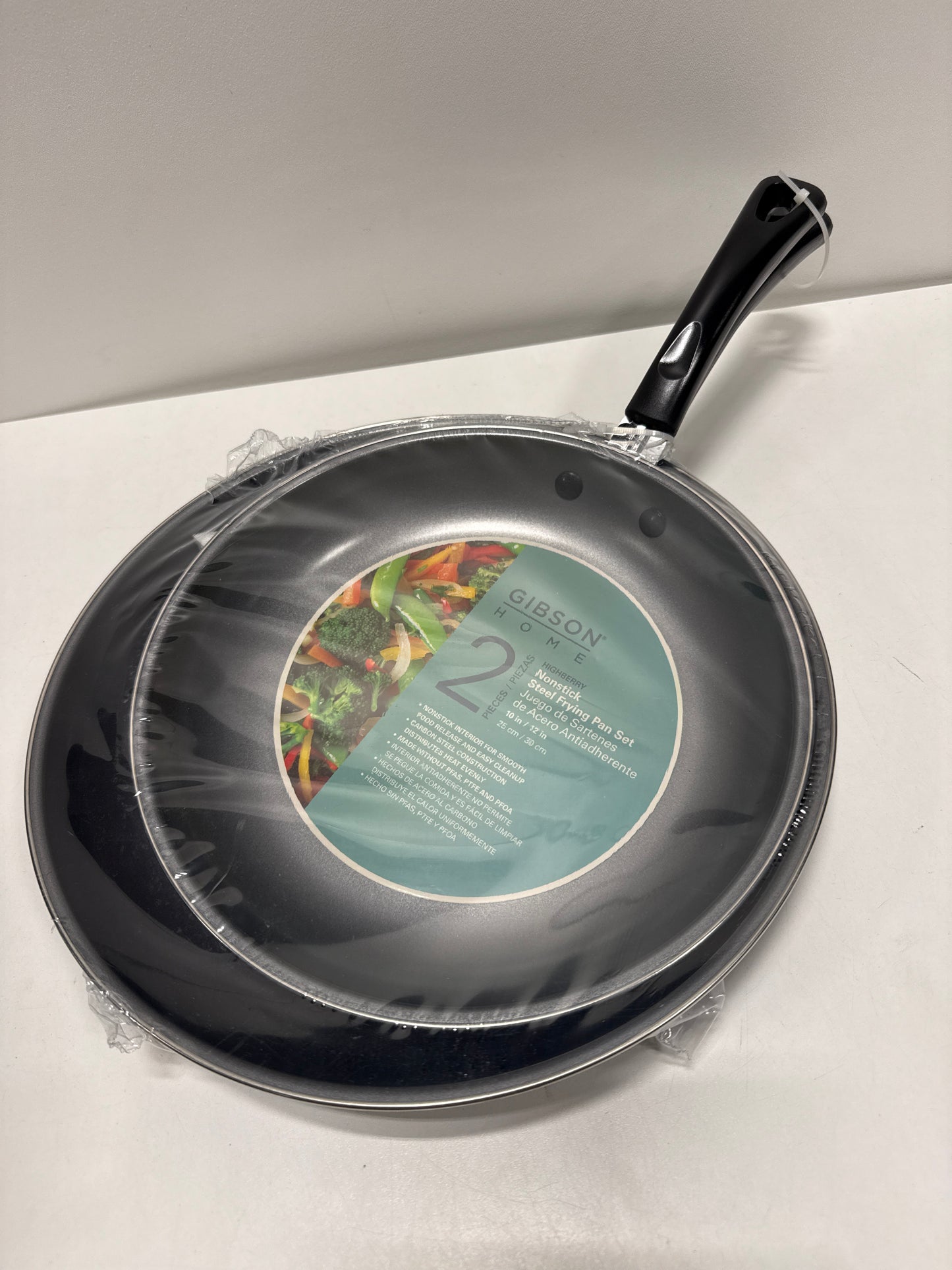 Highberry 2 Piece 12in and 10in Frying Pan Set in Metallic Grey