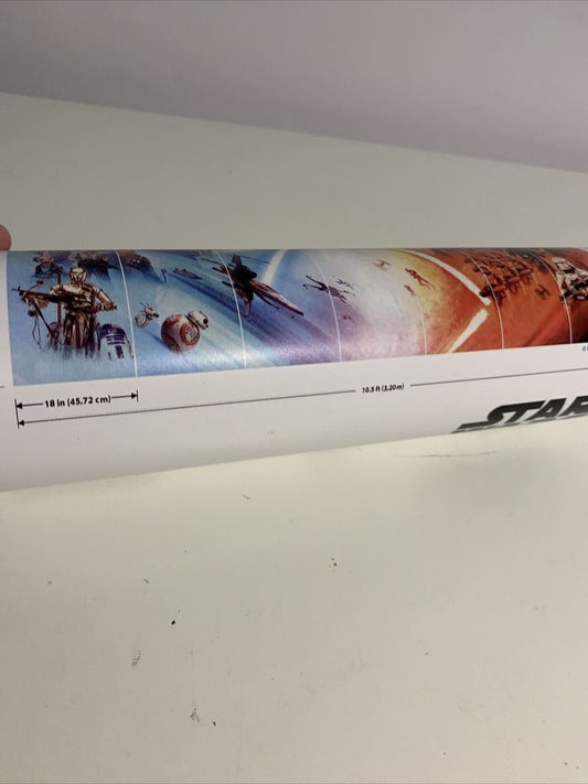 Roommates Star Wars the Rise of Skywalker Peel and Stick Mural Blue/Orange