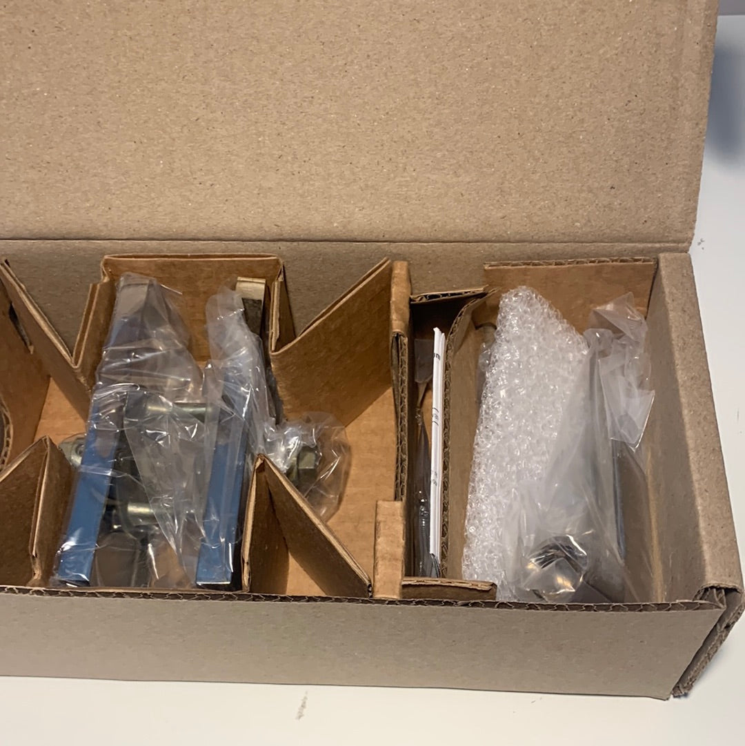 Baldwin Square Non-Turning Two-Sided Dummy Door Lever Set Polished Nickel