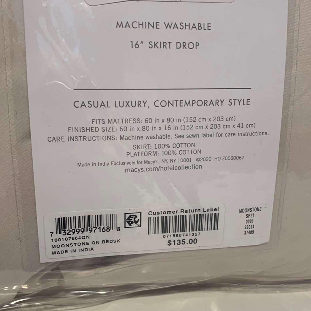 HOTEL COLLECTION Falda de cama Moonstone, Queen