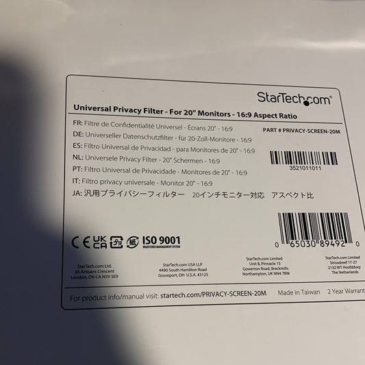 Startech 20 in. Monitor Privacy Screen - CC9234