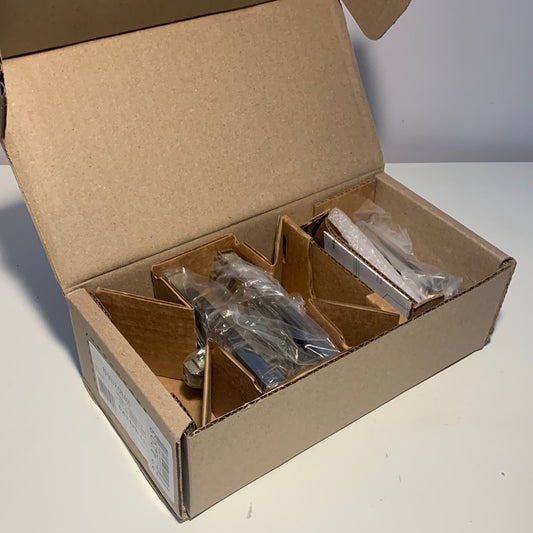 Baldwin Square Non-Turning Two-Sided Dummy Door Lever Set Polished Nickel