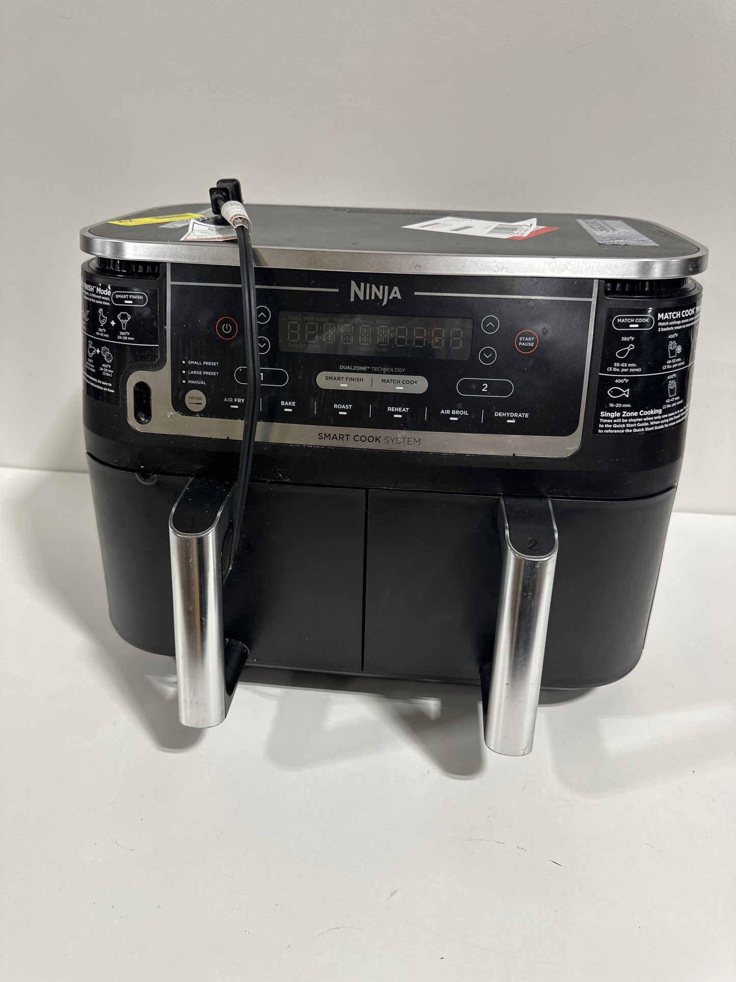 Used See Desc Ninja DZ550 Foodi 10 Quart 6-in-1 DualZone Smart XL Air Fryer