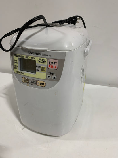 Used Zojirushi Home Bakery Bread Baker - BB-HAC10WZ: 8 Settings, 1 Lb Capacity, Delay Timer, Digital Control, White