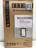 Glacier Bay 15-1/4 in. W X 26 in. H Framed Medicine Cabinet with Mirror, Black