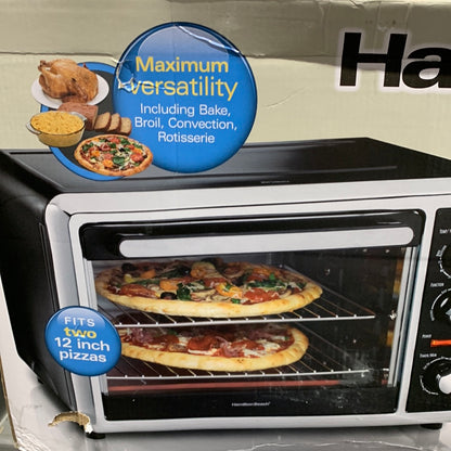 Hamilton Beach - Countertop Convection Oven - Black/Brushed Stainless Steel