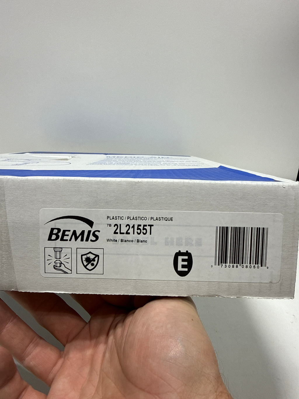 BEMIS 2L2155T 000 Medic-Aid 2" Lift Raised Open Front Plastic Toilet Seat, ELONGATED, Long Lasting Solid Plastic, White