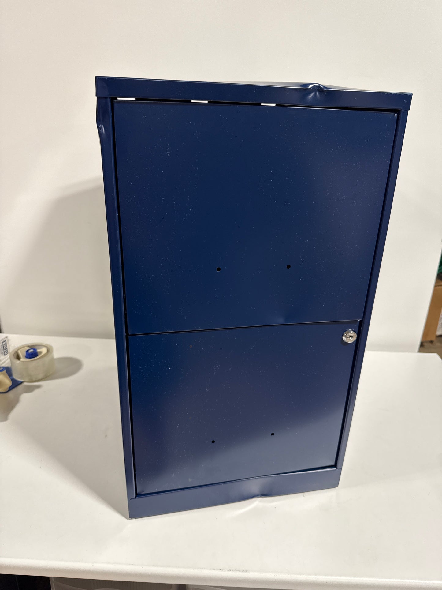 See Desc Space Solutions 18 Inch 2 Drawer Metal File Cabinet, Navy