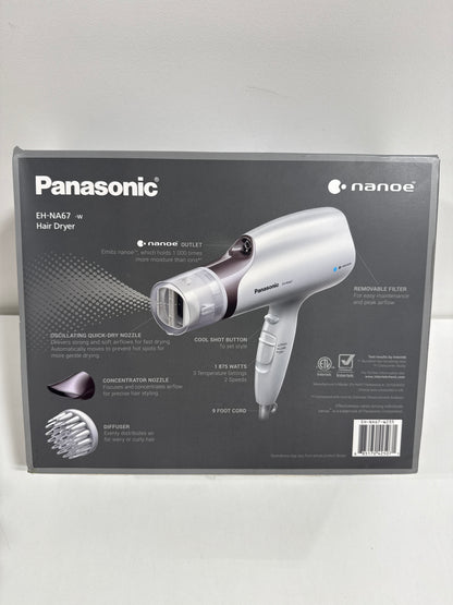 Panasonic - EH-NA67-W Nanoe Hair Dryer with Oscillating QuickDry Nozzle