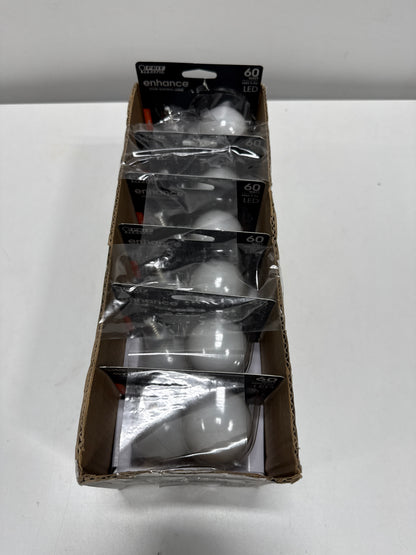 12 x Feit G16.5 E12 (Candelabra) LED Bulb Soft White 60 Watt Equivalence