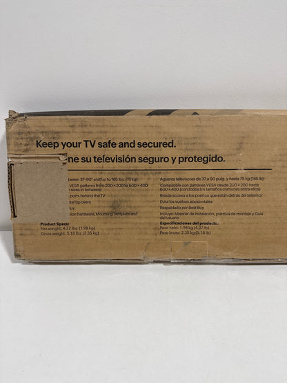 Best Buy Essentials - Fixed TV Wall Mount for Most 37–90" TVs - Black