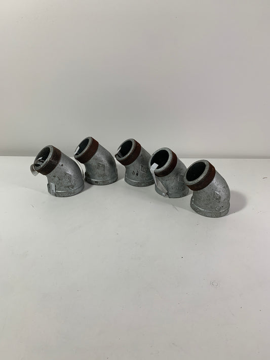 Lot of 5 B & K 2 In. Fpt X 2 In. Dia. Mpt Galvanized Malleable Iron Street Elbow