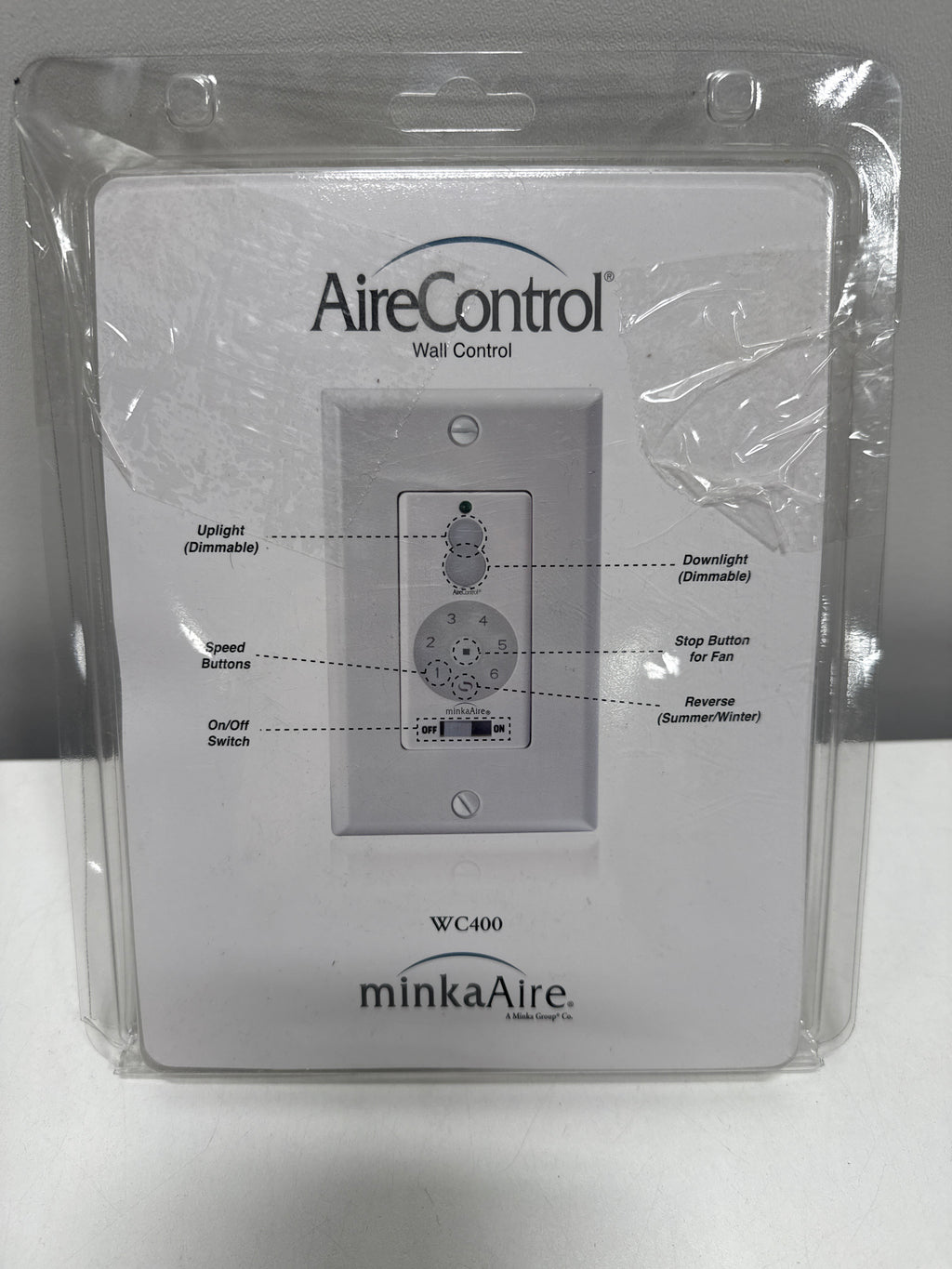 Minka-Aire DC Fan Wall Remote Control Full Function in White