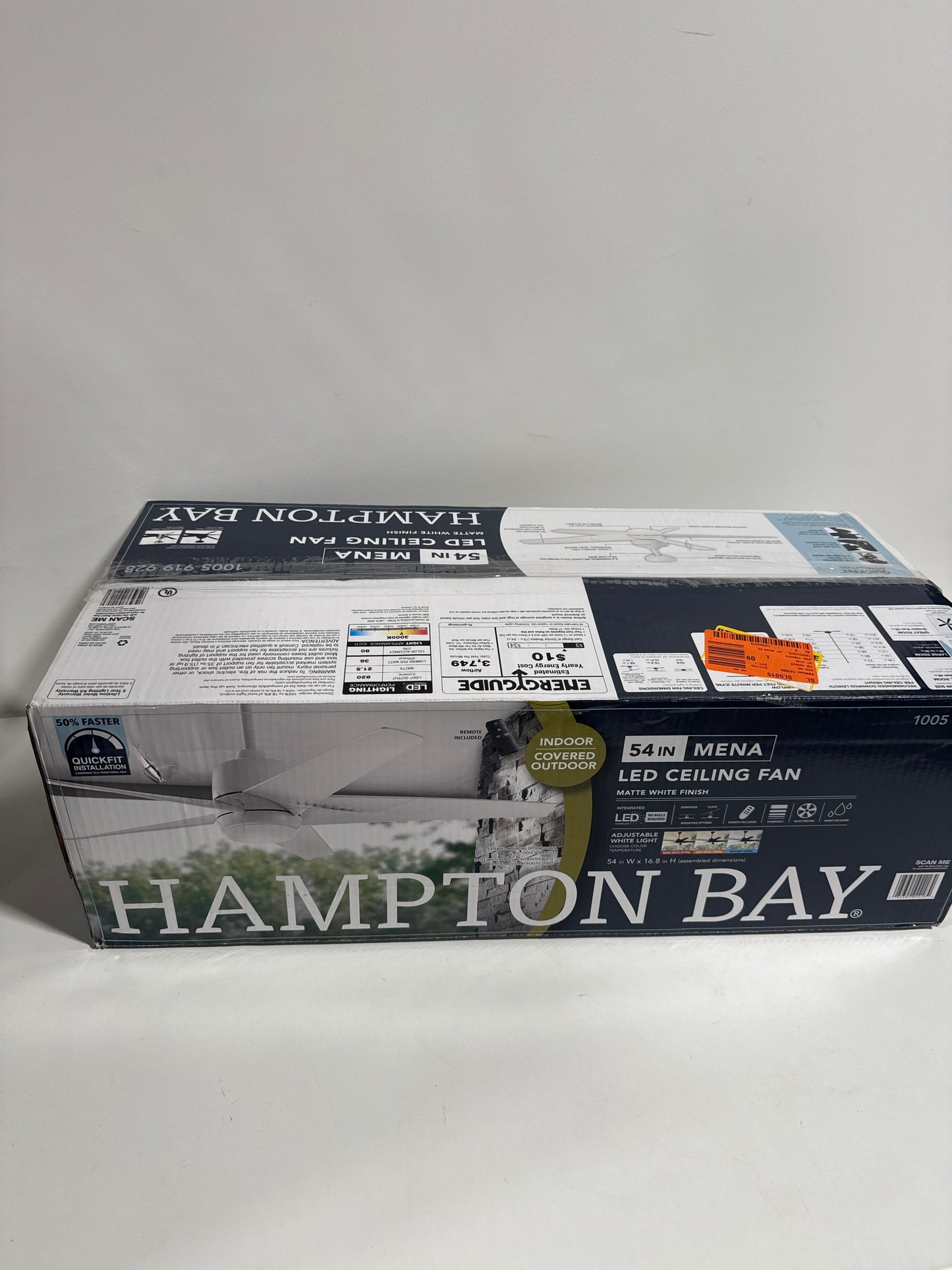 Mena 54 in. White Color Changing Integrated LED Indoor/Outdoor Matte White Ceiling Fan with Light Kit and Remote Control