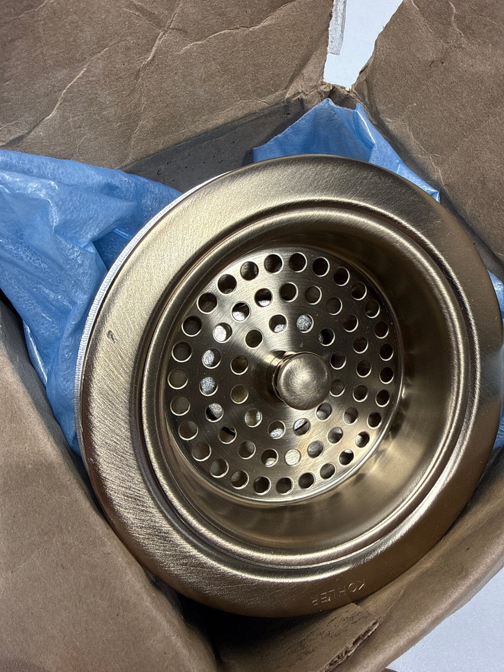 Scratch Duostrainer KOHLER K-8801-BV Duostrainer Sink Strainer, Vibrant Brushed Bronze,1.5"