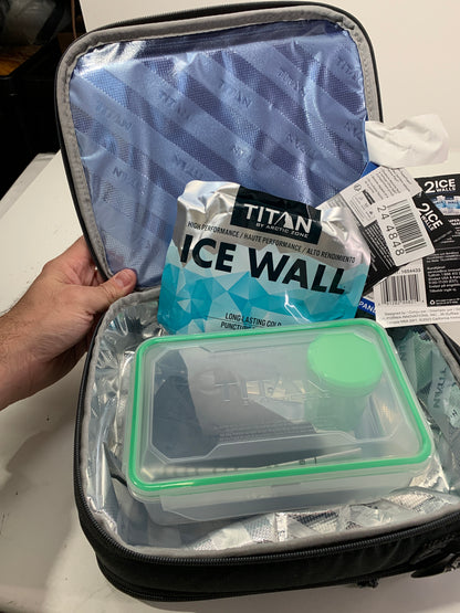 Titan Arctic Zone Fridge Cold, Crush Resistant Lunch Pack with 1 Ice Walls Gray