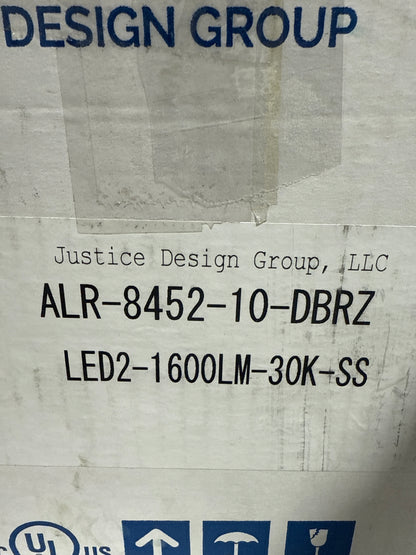 Justice Design Group ALR-8452-10-LED2-1400 Atlas 2 Light 13-3/4" Wide Integrated 3000K LED Bathroom Vanity Light Dark Bronze Indoor Lighting Bathroom