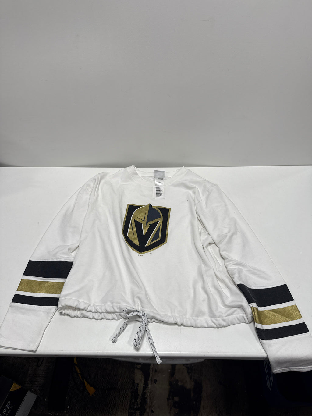 NHL Vegas Golden Knights Women's White Long Sleeve Fleece Crew Sweatshirt - L