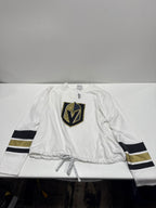 NHL Vegas Golden Knights Women's White Long Sleeve Fleece Crew Sweatshirt - L