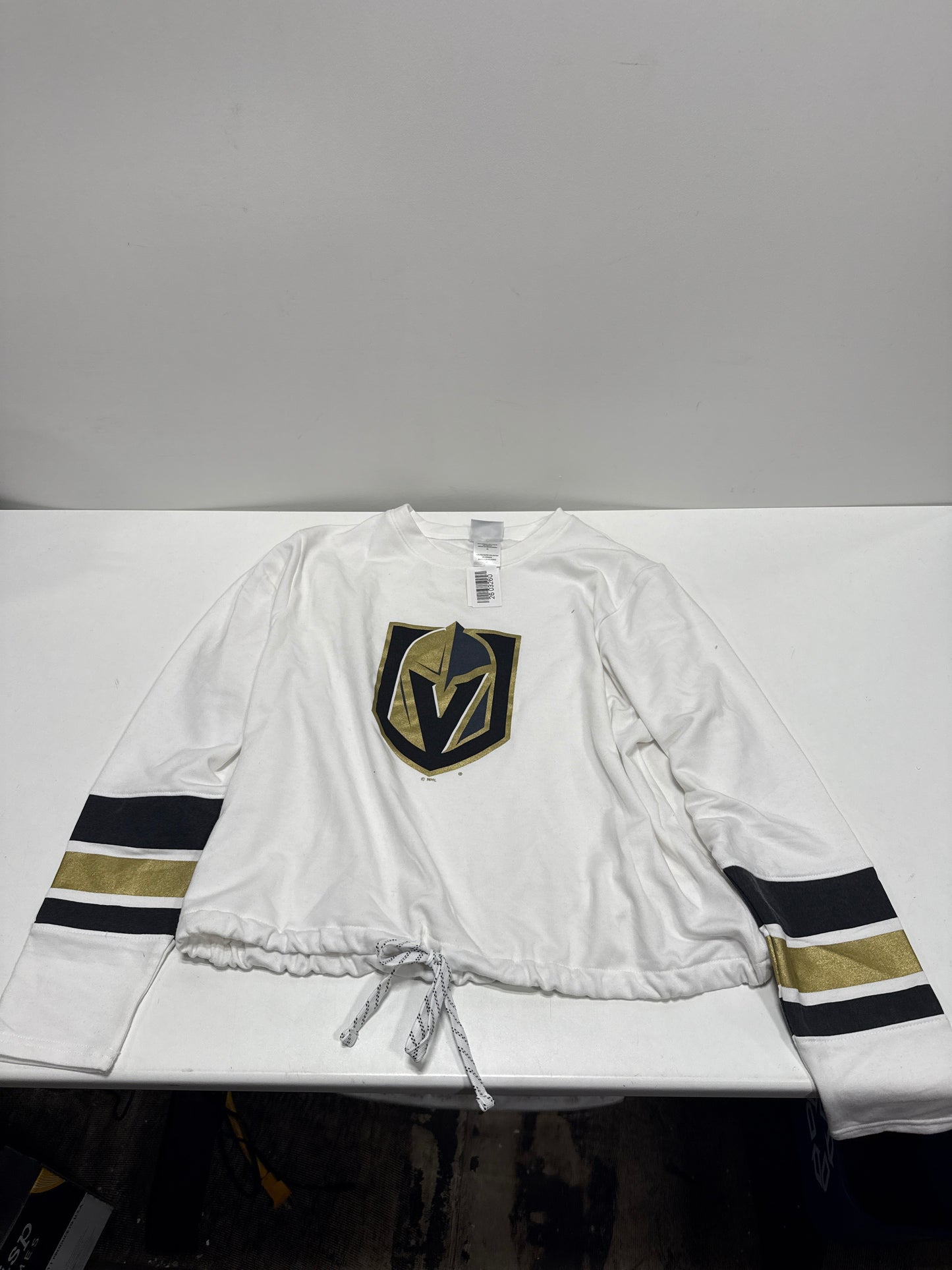 NHL Vegas Golden Knights Women's White Long Sleeve Fleece Crew Sweatshirt - L