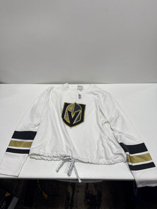 NHL Vegas Golden Knights Women's White Long Sleeve Fleece Crew Sweatshirt - L