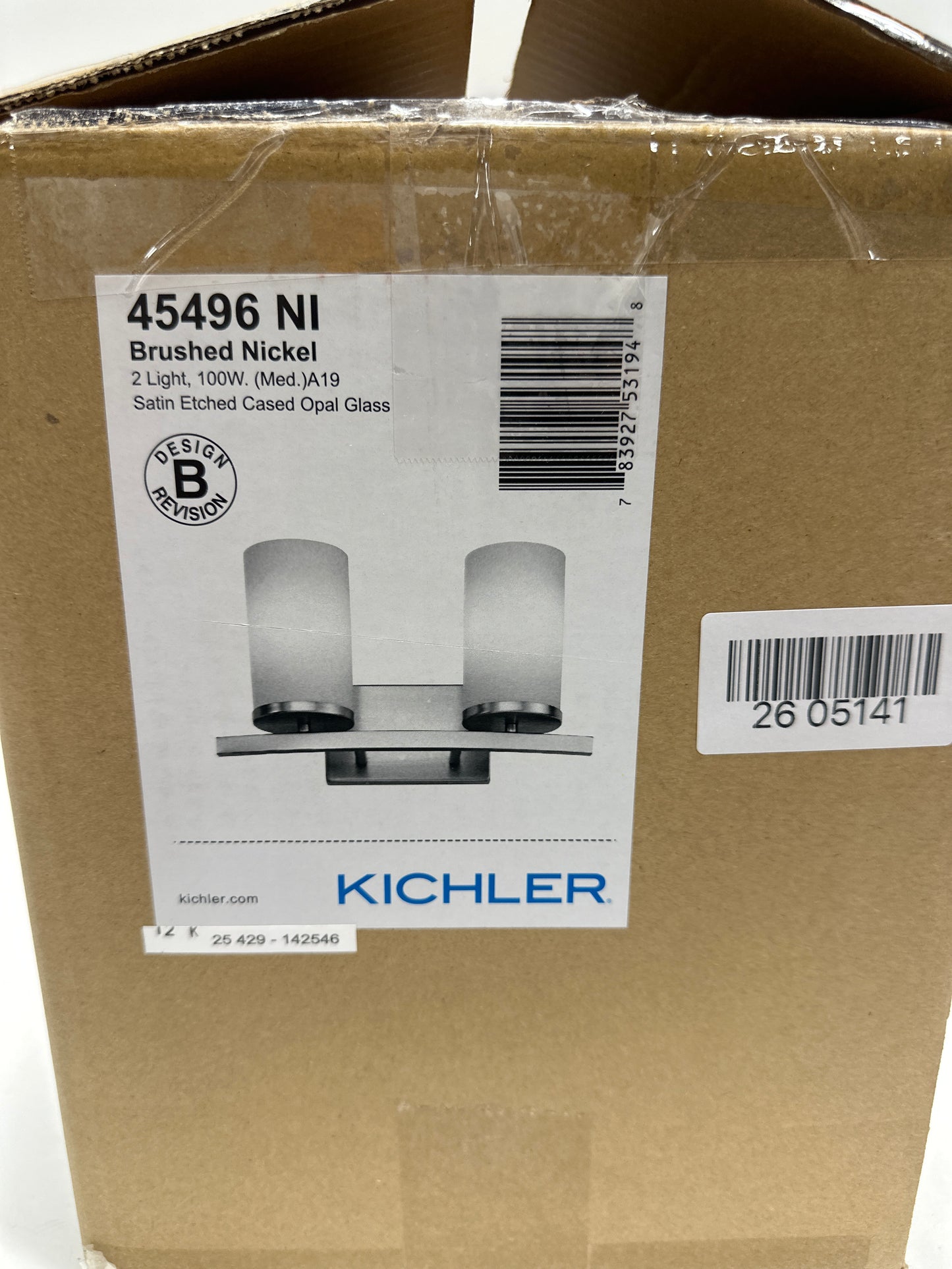 Kichler Crosby 15" 2 Light Vanity Light Satin Etched Cased Opal Brushed Nickel