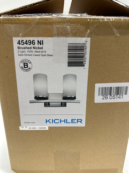 Kichler Crosby 15" 2 Light Vanity Light Satin Etched Cased Opal Brushed Nickel