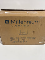 Millennium Lighting 3492 Pasadena 2 Light 15’’ Wide Bathroom Vanity Light Matte Black / Heirloom Bronze - *Lighting &