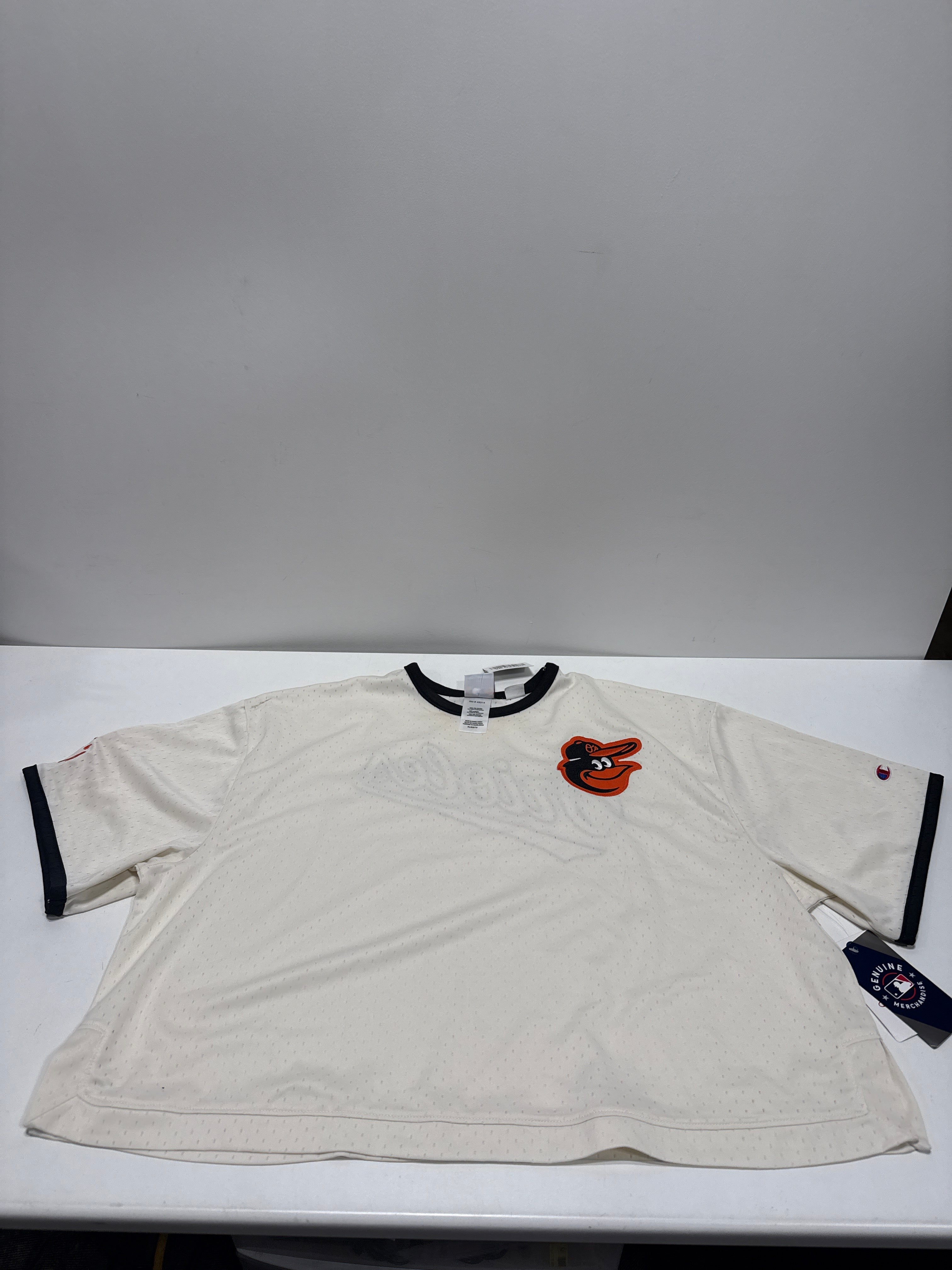 MLB Baltimore Orioles Women's Champion Antique White Mesh Jersey - XL