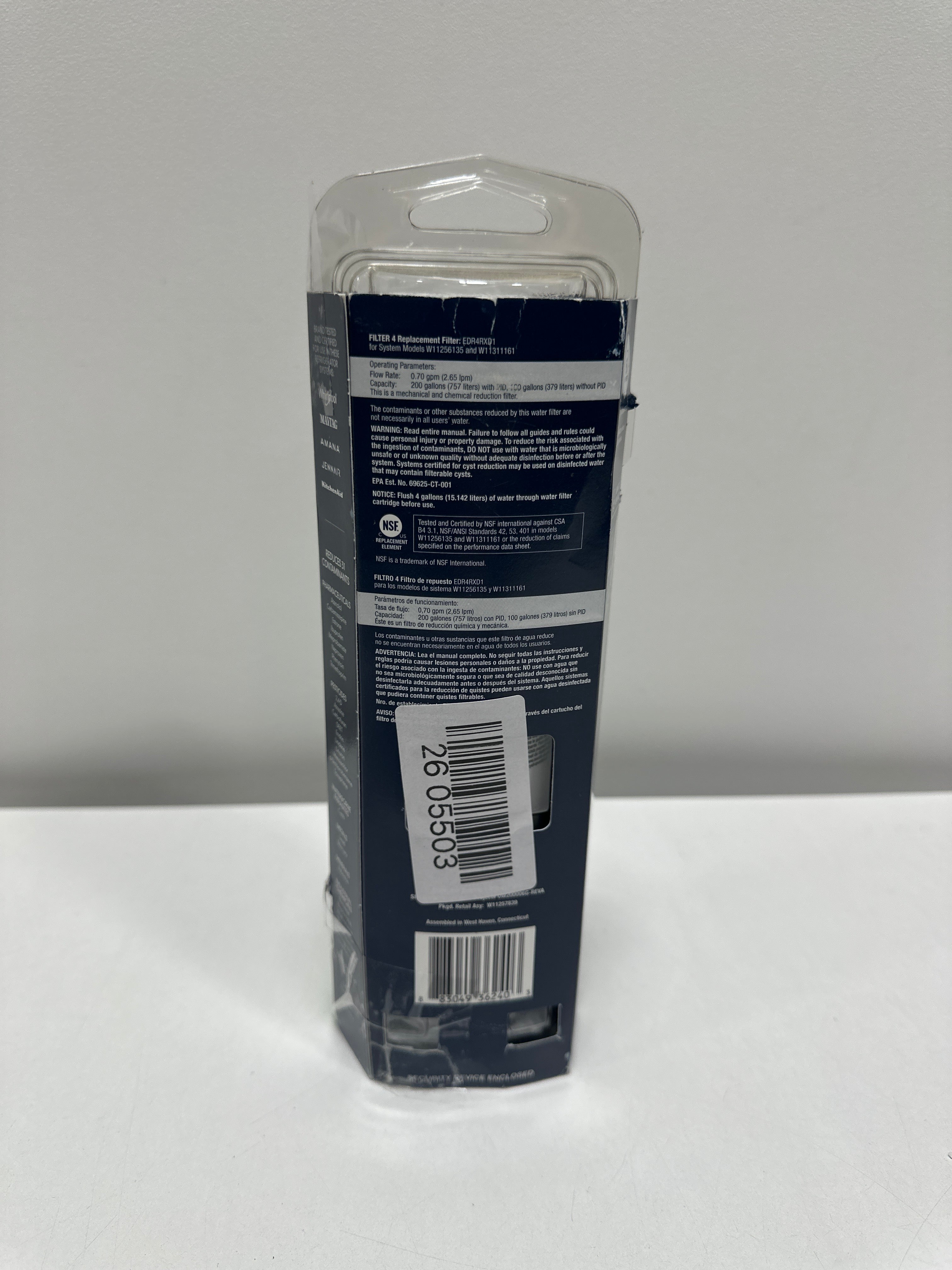 everydrop® by Whirlpool Ice and Water Refrigerator Filter 4, EDR4RXD1, Single-Pack