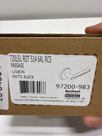 Kwikset 720LSLRDT Lisbon Passage Door Lever Set with Round Rose Matte Black
