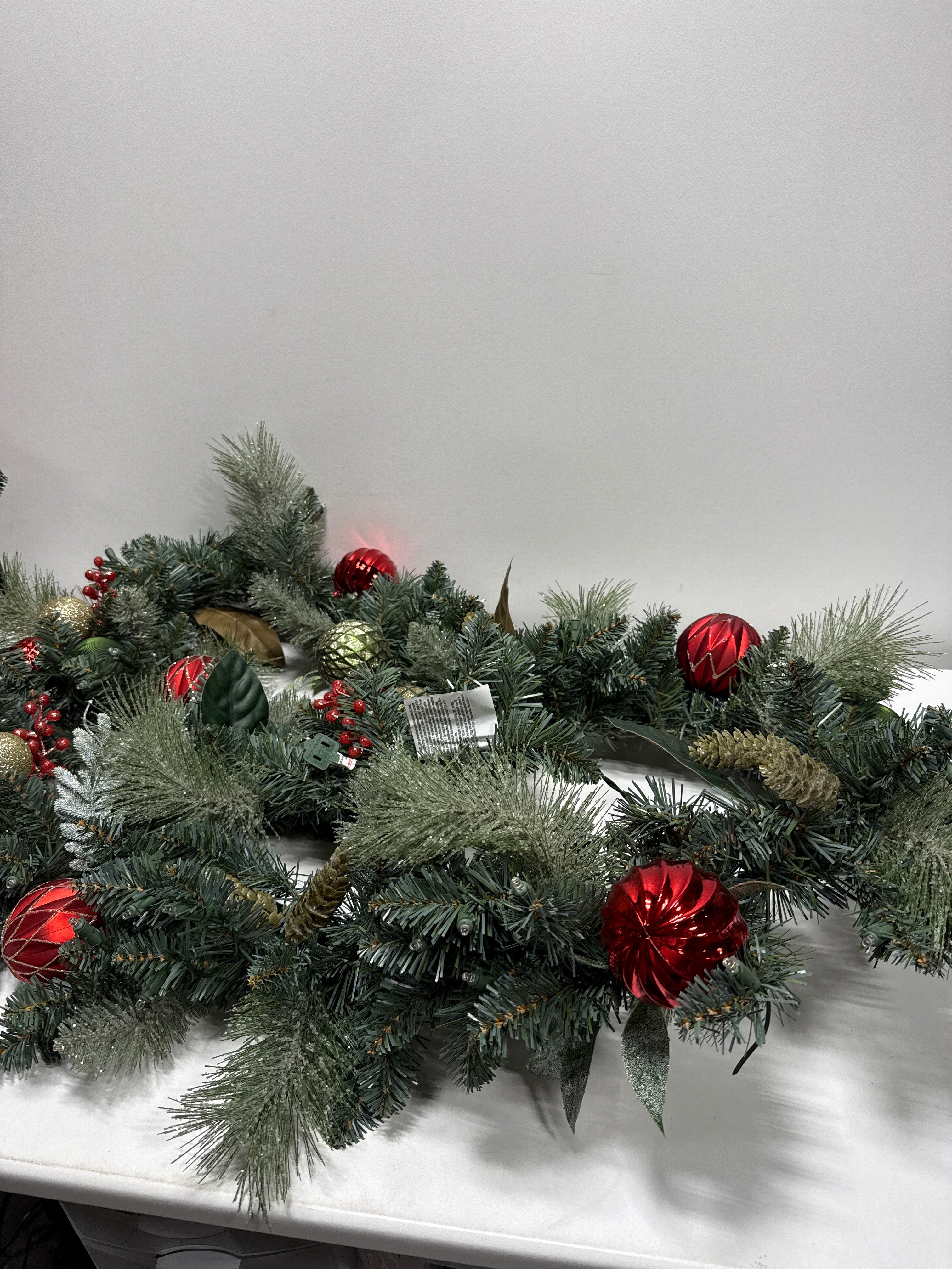 Kirkland 9’ Decorated Garland with Pre-Lit Micro LED LIghts Assorted Colors - *Christmas & Seasonal